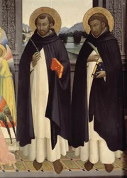 Részlet Szent Dominika és Szent Péter vértanúról. Szent Domonkos poliptichonja. 1428-1430 (tempera fán)