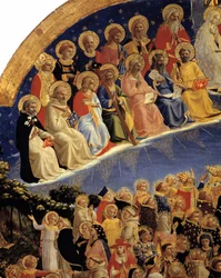 Az utolsó ítélet: a paradicsomi szentek részlete. Guido di Pietro, vagy Fra Giovanni da Fiesole, más néven Fra Angelico vagy il Beato festménye (1400-1455)
