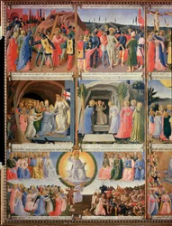 Krisztus élete, ezüst ruhásszekrény. (Tempera fán