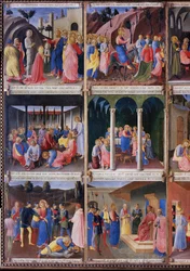 Krisztus élete, ezüst ruhásszekrény. (Tempera fán