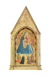 Az alázat Madonnája, Keresztelő Szent János és Pál: Szent Domonkos és Assisi Szent Ferenc találkozása (tempera és arany, tábla)