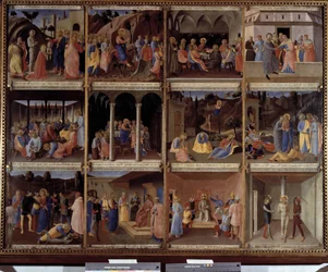 Krisztus életének jelenetei a szent vázák szekrényéből vagy a Santissima Annunziata templom Ex-Voto ezüst szekrényéből 1450-1453 (tempera fán)