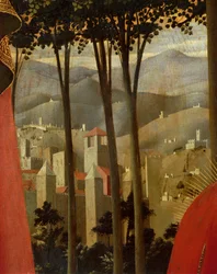 A keresztről való lerakás vagy a Szentháromság oltárképe (részlet), 1432 körül (tempera fán)