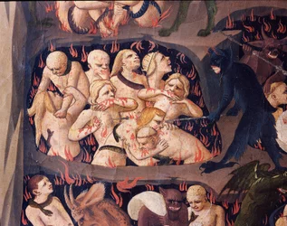Az utolsó ítélet: Pokol (tempera a fán