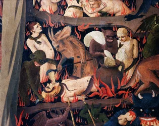 Az utolsó ítélet: Pokol (tempera a fán