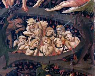 Az utolsó ítélet: Pokol (tempera a fán