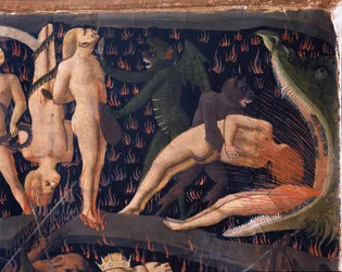 Az utolsó ítélet: Pokol (tempera a fán