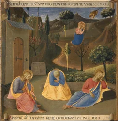 A gyötrelem a Getszemáni kertben. Krisztus élete, Armadio degli Argenti. (Tempera fán