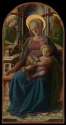 Trónoló Madonna a gyermekkel és két angyallal