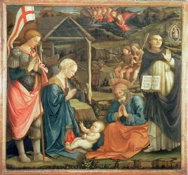 Születés SS-szel. Mihály és Domonkos, 1470