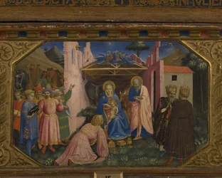 A mágusok imádása Az Angyali üdvözlet retable 5 Predella jelenettel, 1430-1432