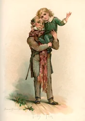Bob Cratchit hordozó apró Tim