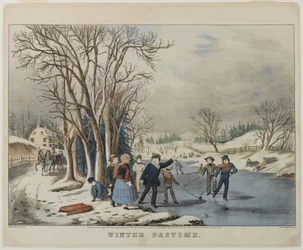 Téli mulatság, vésette Nathanial Currier (1813-88), 1855 (kézzel színezett litho)