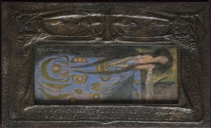 Love If Thy Tresses Be So Dark How Dark Those Hidden Eyes Must Be, circa 1896 (beaten metal)