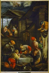 Winter, slaughtering pigs (festmény vászonra)