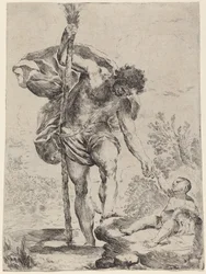 Szent Kristóf kezet nyújt a kisded Jézusnak, 1650-es évek.