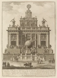 Örömteli hely léggömbbel, a kínai fesztiválra, 1785.