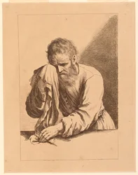 Síró öregember, Guercino rajza nyomán