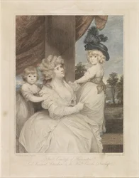 Jane Stanhope portréja két gyermekével