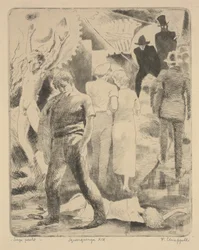 Ok nélkül, 1920 körül (rézkarc)