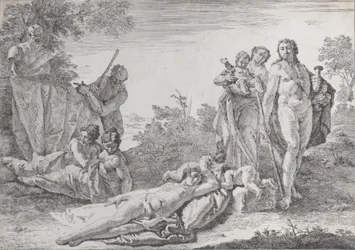 Kilenc figura a Pán Herm közelében, Bacchanals and Histories, 1744.