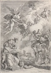 I. Szent Gergely pápa imáival kiszabadítja a lelkeket a purgatóriumból, 1731.