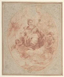 A szűz és a gyermek skapulárokat tartó, 1712-93.