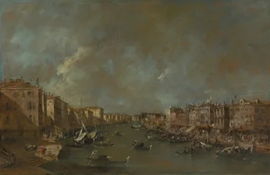 Kilátás a Grand Canalra a Ponte di Rialto felől