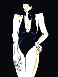 Divatfigura feketében