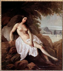 A fürdőző nő, Francesco Hayez (1791-1882) festménye, 1832, méretei 63 x 56 cm, Bergamo, Accademia Carrara
