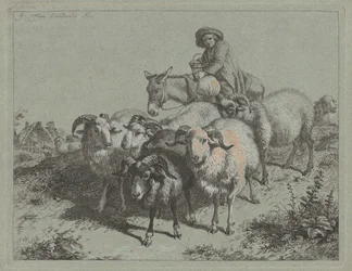 Fiú szamáron, aki nyájat hajt, 1763.