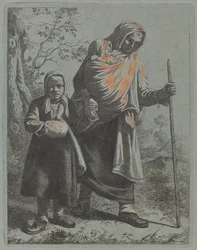 Parasztasszony babával és kislánnyal, 17601764.