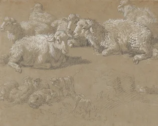 Fekvő bárány a tájon, 1759-82.