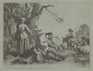 Alvó juhászfiú és nő gyermekkel, 17591782.