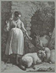 Fonalat fonó nő egy ívnél, 1764.