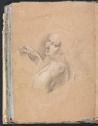Verona vázlatfüzet: Női akt bal váll felett néz ki, 74. oldal, 1760.