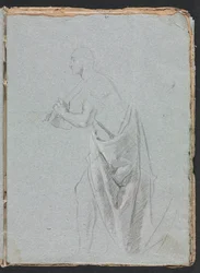 Verona vázlatfüzet: Álló férfi drapériával, 19. oldal, 1760.