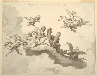 Rajz, Tervezés egy festett mennyezethez: 1780 körül.