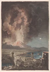 A Vezúv kitörése a nápolyi Ponte della Maddalena felől nézve A Vezúv kitörése 1779. augusztus 8-án, a Ponte della Maddalena felől nézve