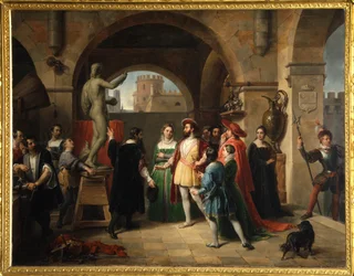 I. Ferenc Benvenuto Cellini Stúdiójában