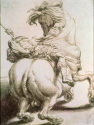 Lándzsával átszúrt lovas, 16. század