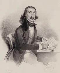 Giacinto Marras énekes és zeneszerző portréja 1810-1883, 1840.