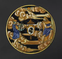Tányér a Pucci család karjaival, 1532.