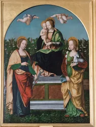 Madonna és gyermek, Szent Agáta és Szent Ágnes