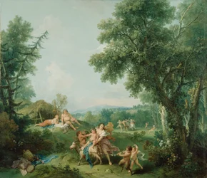 Táj Bacchus nevelésével, 1744