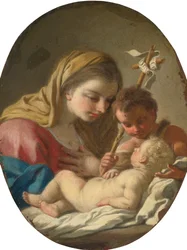 Francesco de Mura Madonna és gyermeke Keresztelő Szent János csecsemővel
