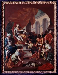 Salamon ítélete (Salamon ítélete) Francesco de Mura festménye (1696-1782) A Montecassino-i Apátság Múzeuma Olaszország