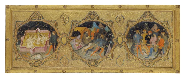 Diana és Actaeon története, Szent Jeromossal: cassone panel (tempera és arany panelen)
