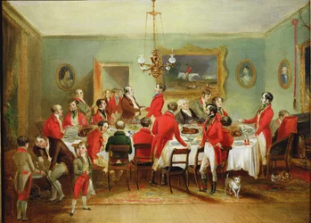 Vadászreggeli, agglegények terme, 1836