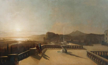 Figurák egy holdfényes teraszon